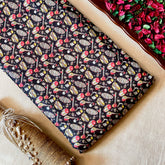 Cotton Silk Printed Fabric - Multicolor - Musical Instruments - Vastra Raag